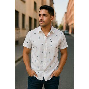 VTG Skater Surfer Cotton Volcom Short Sleeve Button Up Shirt , Men's XXL